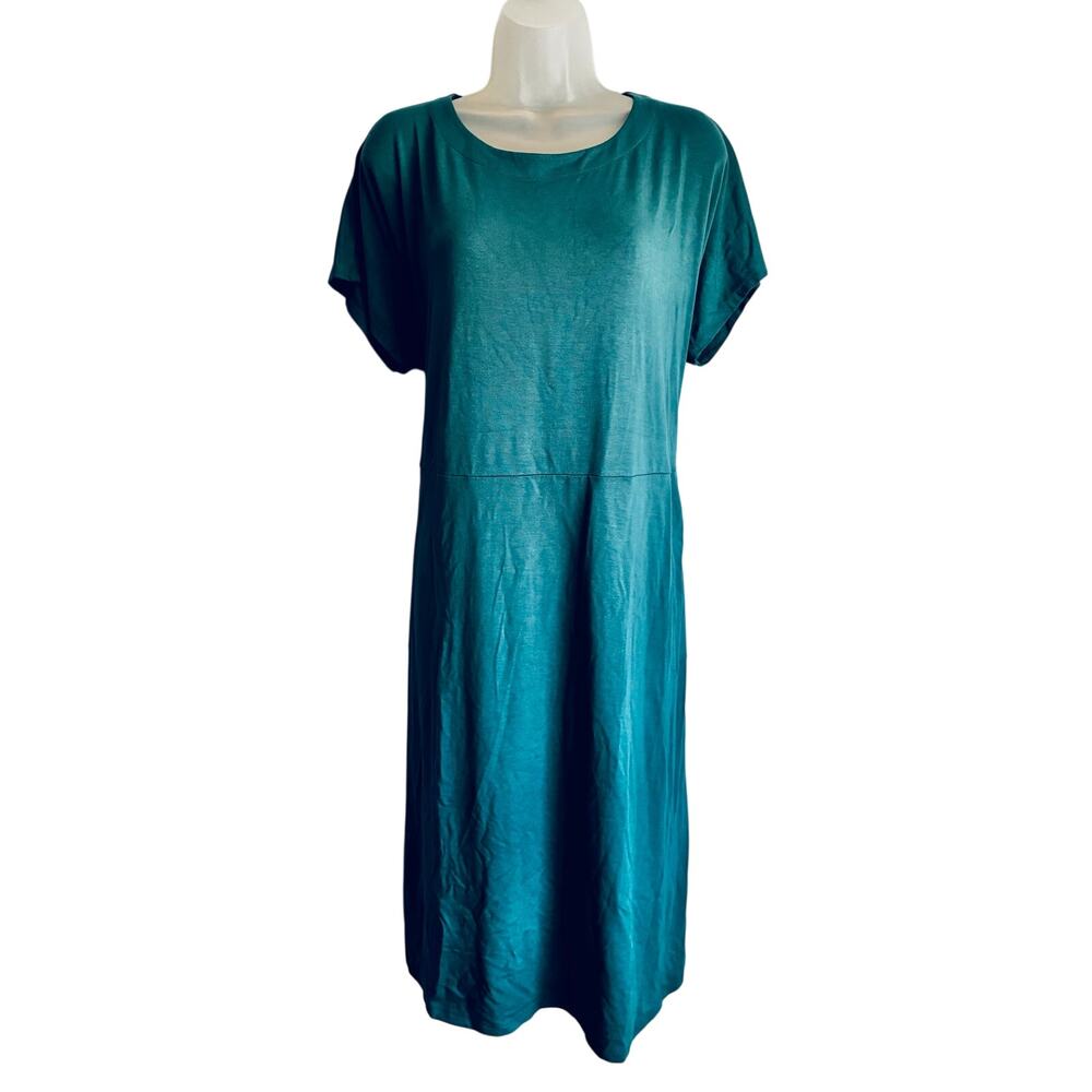 J. Jill Wearever Collection Dress Teal NWT Casual Cottage Comfort
